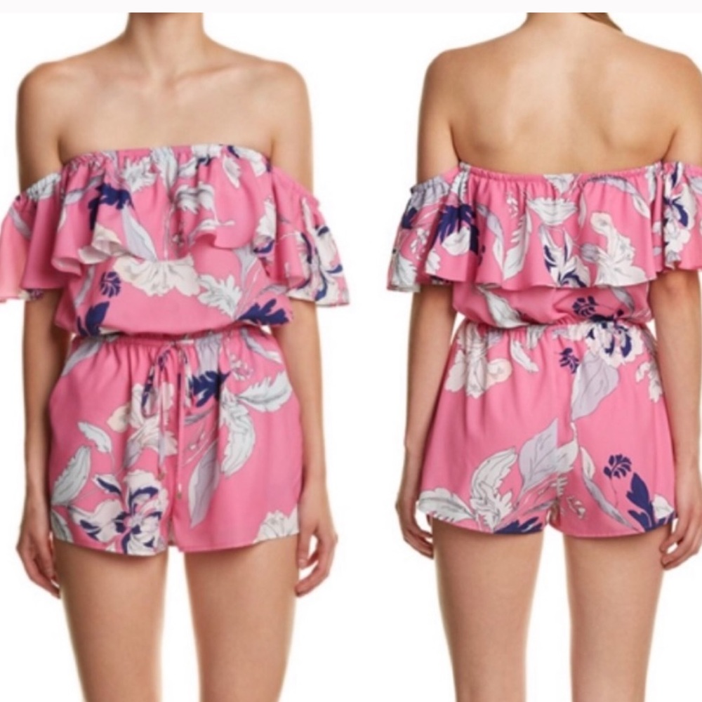 Yumi Kim off the shoulder floral romper